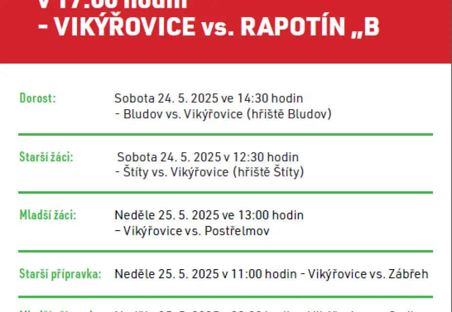 VIKÝŘOVICE vs. RAPOTÍN "B"