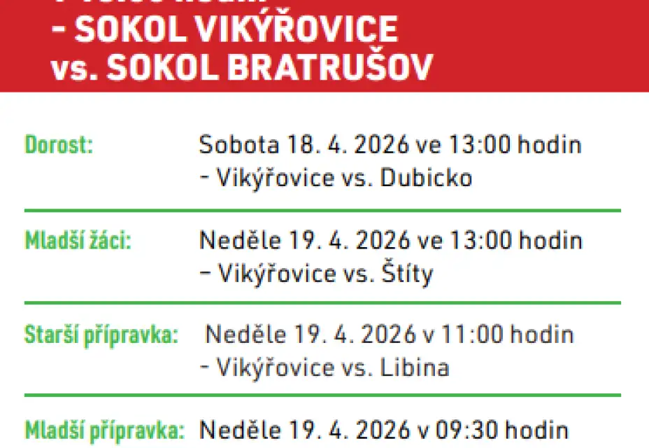 SOKOL VIKÝŘOVICE vs. SOKOL BRATRUŠOV